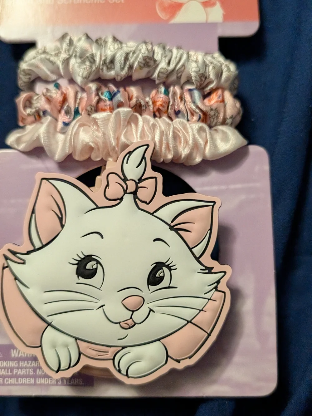 Disney Pink Marie Cat Scrunchie Set with Character Brush